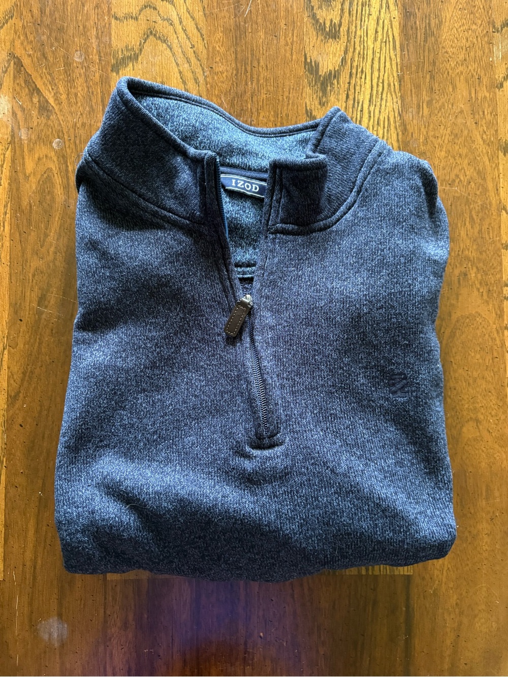 Izod Men's Navy Heather Quarter-Zip Sweater
